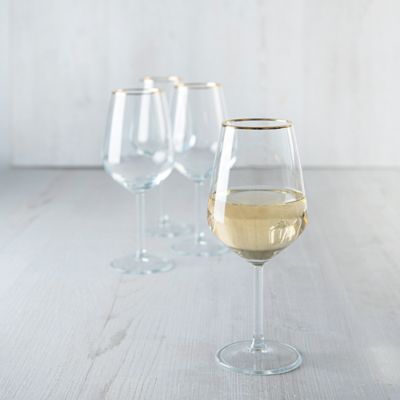 4 Lakeland Gold Rim Wine Glasses 490ml image(4)