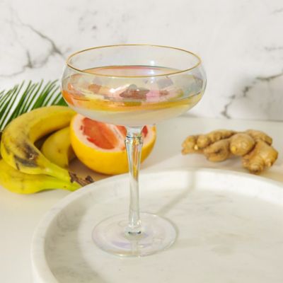 2 Iridescent Martini Glasses with Gold Rims 275ml image(5)