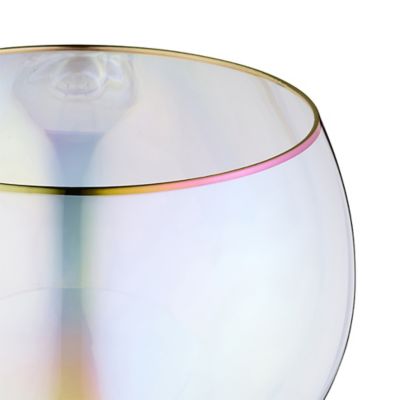 2 Iridescent Gin Balloon Glasses with Gold Rims 750ml  image(4)