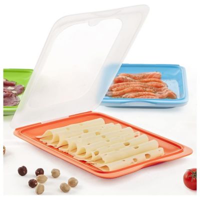 4 Tatay Cold Cut Food Storage Boxes - Coloured Bases image(3)