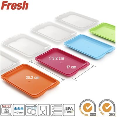 4 Tatay Cold Cut Food Storage Boxes - Coloured Bases image(4)
