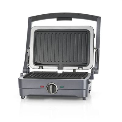 Cuisinart 2-in-1 Grill and Sandwich Maker GRSM4U Non-Stick Removable Plates Midnight Grey