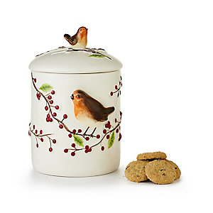 Grandma Wild’s Robin & Berries Ceramic Jar with Choc Chip Cookies