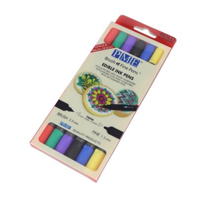 6 PME Brush N Fine Edible Ink Pens with Bold Colours image(2)