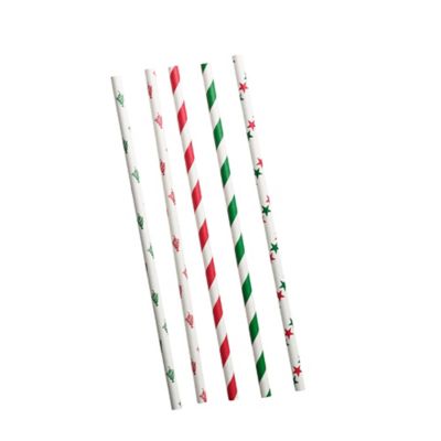 50 Christmas Print Paper Straws image(2)