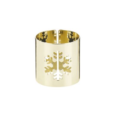 4 Gold Snowflake Napkin Rings image(4)