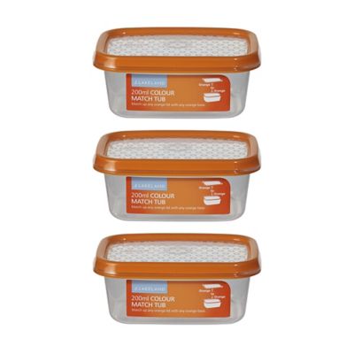 Lidded Food Storage Containers 200ml x 3 Lakeland