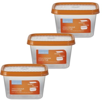 Colour Match Lidded Food Storage Containers 300ml X 3 Lakeland