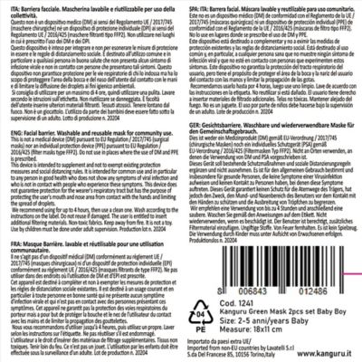 2 Kanguru Adults Cotton Face Masks  image(7)