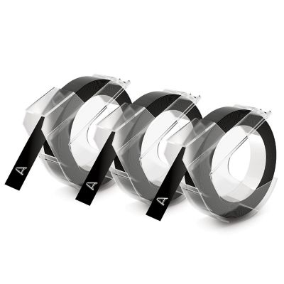 DYMO Embossing Label Maker Tape – Set of 3 Black  image(1)