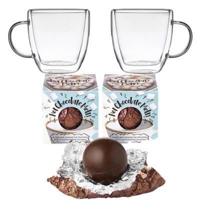 Lakeland Hot Chocolate Melts and DoubleWalled Glass Cups Set Lakeland