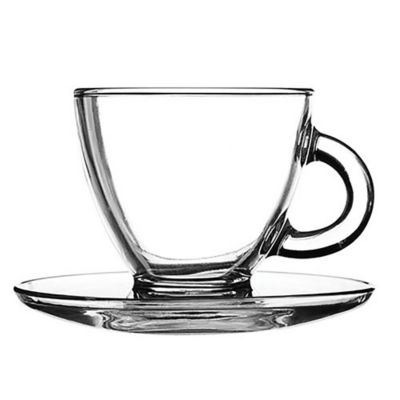 2 Ravenhead Glass Cappuccino Cups and Saucers 200ml image(3)