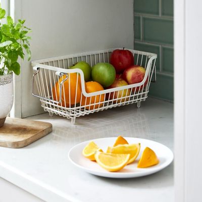 Lakeland Small Multi-Purpose Stackable Wire Storage Basket – Cream image(2)