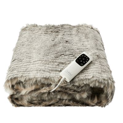 Alaskan husky faux fur heated online throw