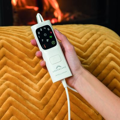 Dreamland Herringbone Pattern Mustard Heated Throw image(5)