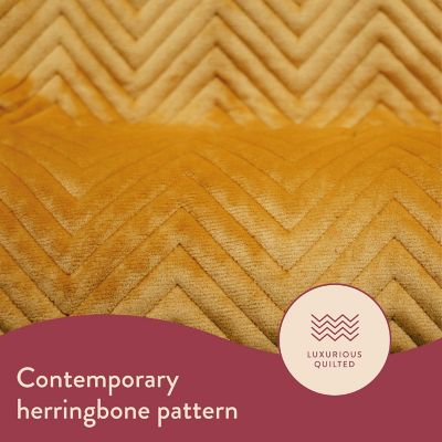Dreamland Herringbone Pattern Mustard Heated Throw image(7)
