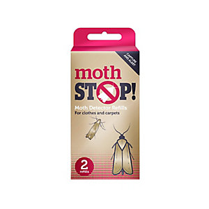 2 Moth Stop Clothes and Carpet Moth Detector and Trap Refills