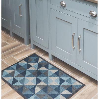 Likewise Matting Recylon Mayfair Geometric Ice Blue Mat 75 x 50cm image(4)