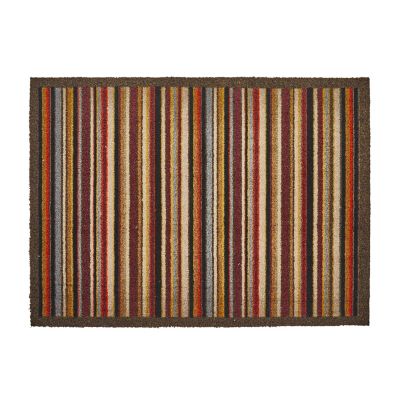 Hug Rug Neutral Stripe Indoor Mat 80 x 60cm Lakeland