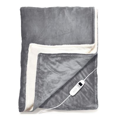 StaySnug Sherpa Electric Heated Throw Grey image(4)