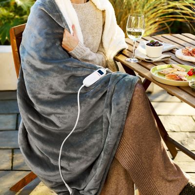 StaySnug Sherpa Electric Heated Throw Grey image(8)