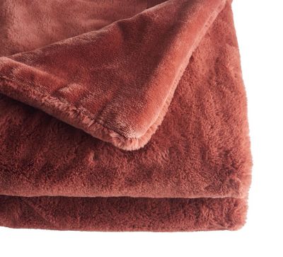 Dreamland Cosy Up Silky Soft Faux Fur Heated Throw Terracotta image(5)