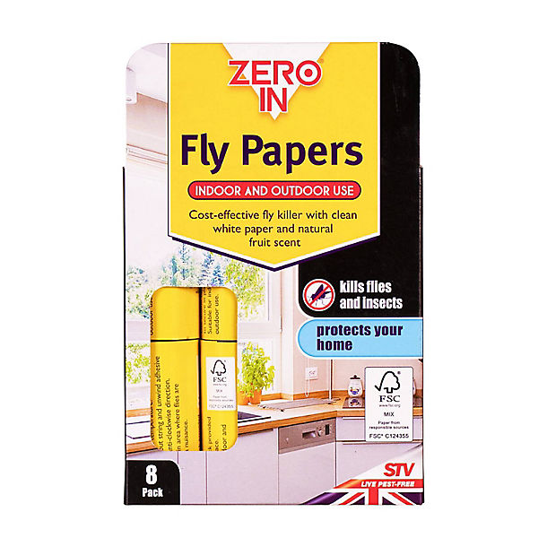 Zero In Of Fly Papers - Pack of 8 image(1)