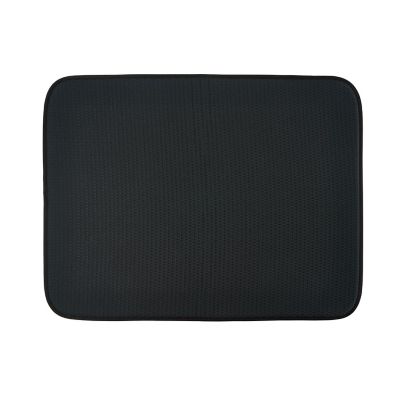 Reversible Diamond Dish Drying Mat - Black/Cream