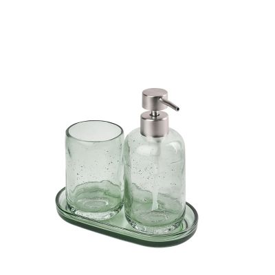 Lakeland 3-Piece Green Glass Bathroom Set image(3)