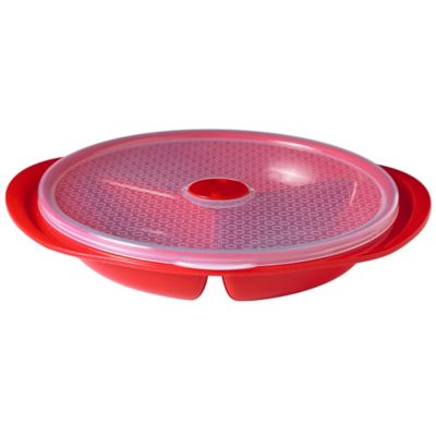 Microwave Cookware Stain Proof Red Lidded Divided Dinner Plate Lakeland