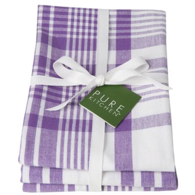 Purple tea towels shop and oven gloves