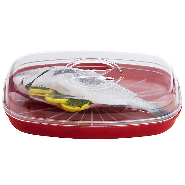 Microwave Cookware Stain Proof - Red Fish Steamer image()