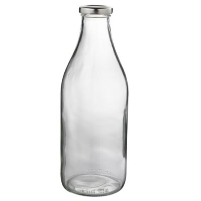 Lakeland Glass Milk Bottle & Lid 1L | Lakeland