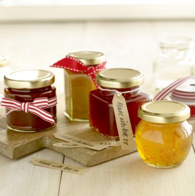 6 Faceted Small Glass Jam Jars with Lids 324ml image(3)