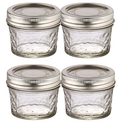 4 Ball Regular Mouth Quilted Crystal Mason Preserving Jars 135ml image(1)