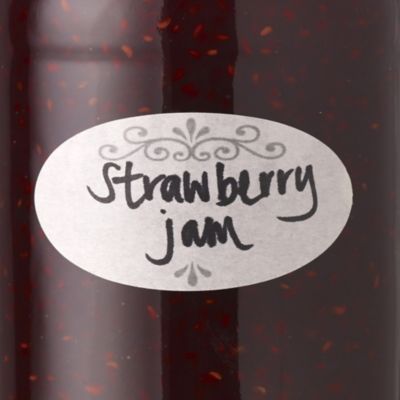 60 Ball Adhesive Dissolvable Jam Jar Labels - White Oval image(2)