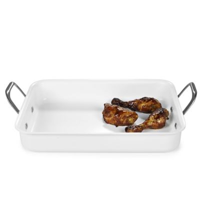 White Ceramic-Coated Roaster image()