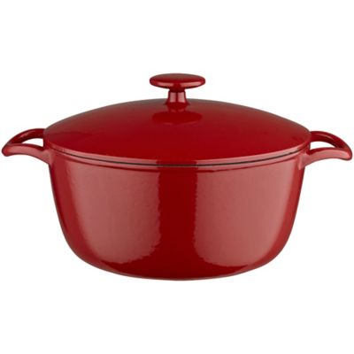 Lakeland Paprika Red 26cm Cast Iron Casserole Lakeland