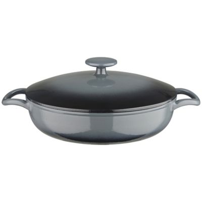 Lakeland 26cm Grey Ombre Round Shallow Cast Iron Casserole image(1)