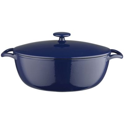 Lakeland 30cm Midnight Blue Oval Cast Iron Casserole image()