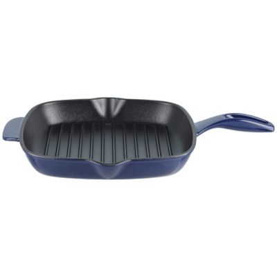 Lakeland 28cm Midnight Blue Square Cast Iron Grill Pan image(1)