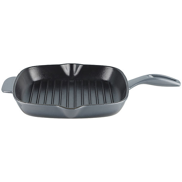 Lakeland 28cm Grey Ombre Square Cast Iron Grill Pan image(1)