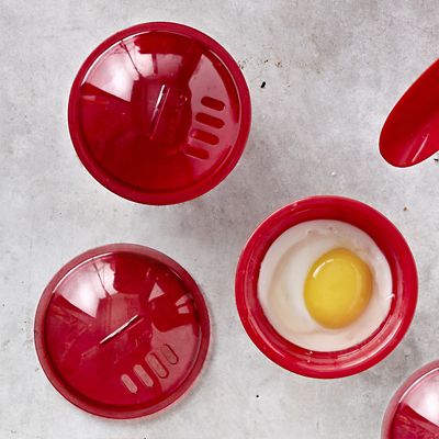 Microwave Cookware Stain Proof - 2 Red Egg Poachers image(2)