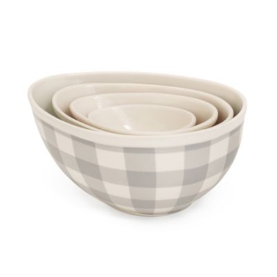 Nigella Gingham Mixing Bowl Set Lakeland