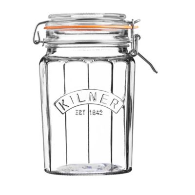 Kilner Large Clip Top Faceted Glass Jam Jar & Lid 950ml Lakeland