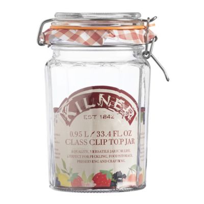 Kilner® Large Clip Top Faceted Glass Jam Jar & Lid 950ml image(3)