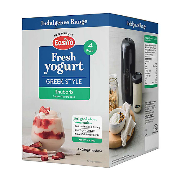 EasiYo Indulgence Greek Style Rhubarb Yoghurt Mix x 4 image(1)