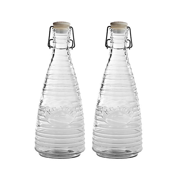 2 Kilner® Rippled Clip-Top Bottles 850ml image(1)