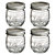 4 Ball Fruit Design Small Glass Jam Jars and Lids 240ml