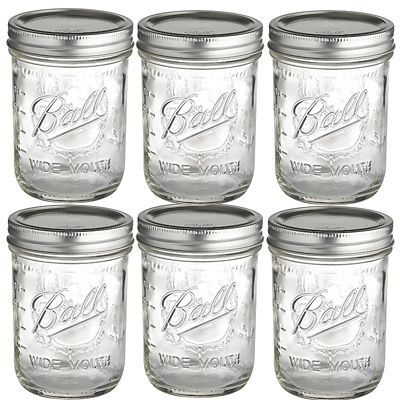 Ball Wide Mouth Glass Jam Jars & Lids 473ml x6 | Lakeland